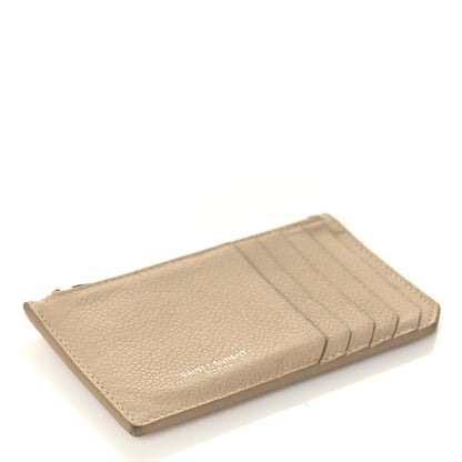 Saint Laurent Grained Calfskin 5 Fragments Zip Pouch Card Holder Nude 4 of 11