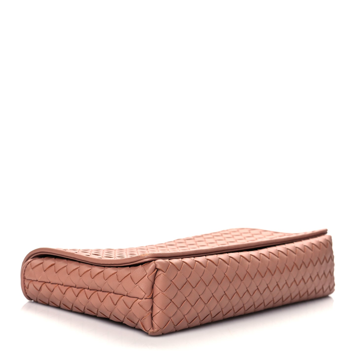 Nappa Intrecciato Flap Clutch Dusty Rose