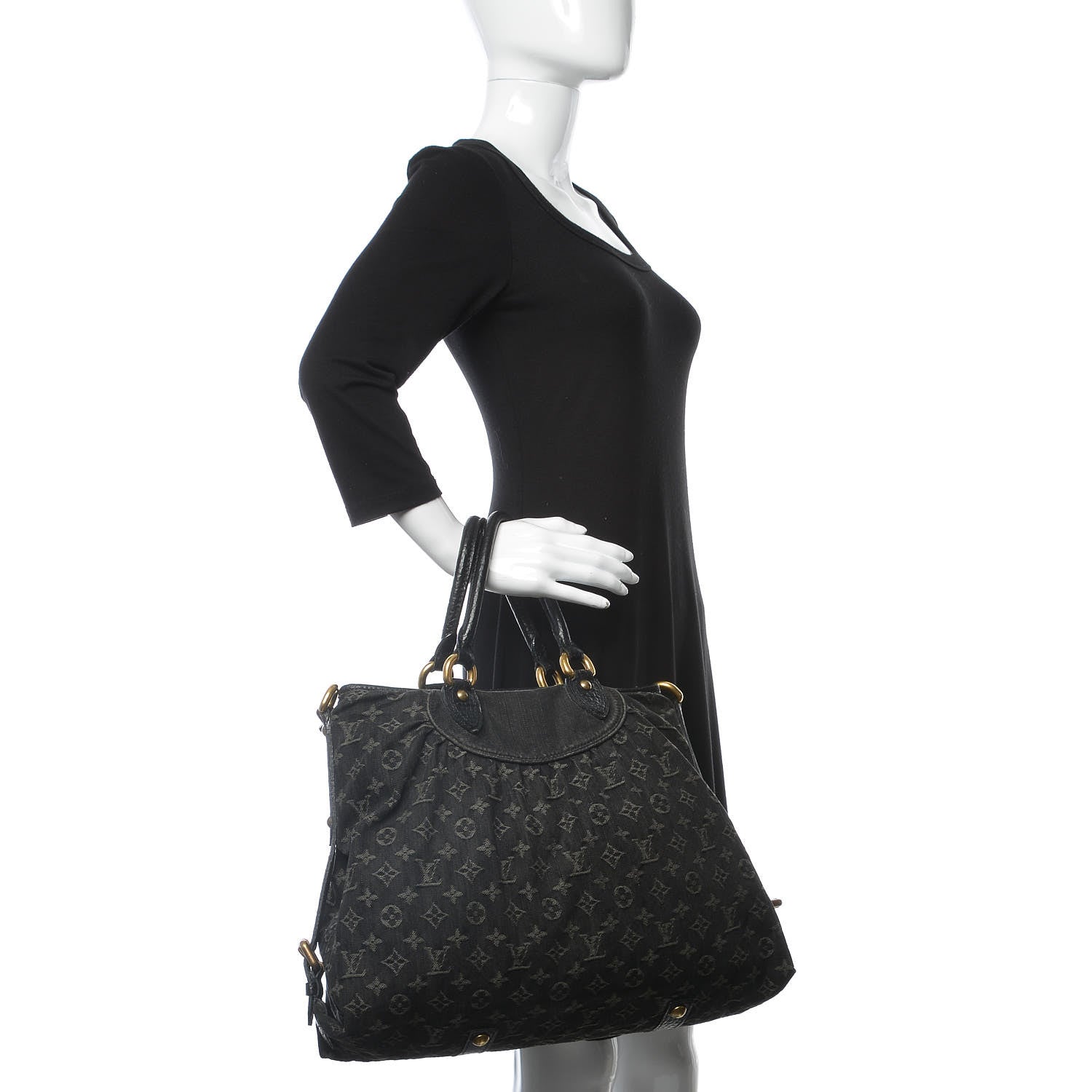 Louis Vuitton Denim Neo Cabby GM Black 3 of 14