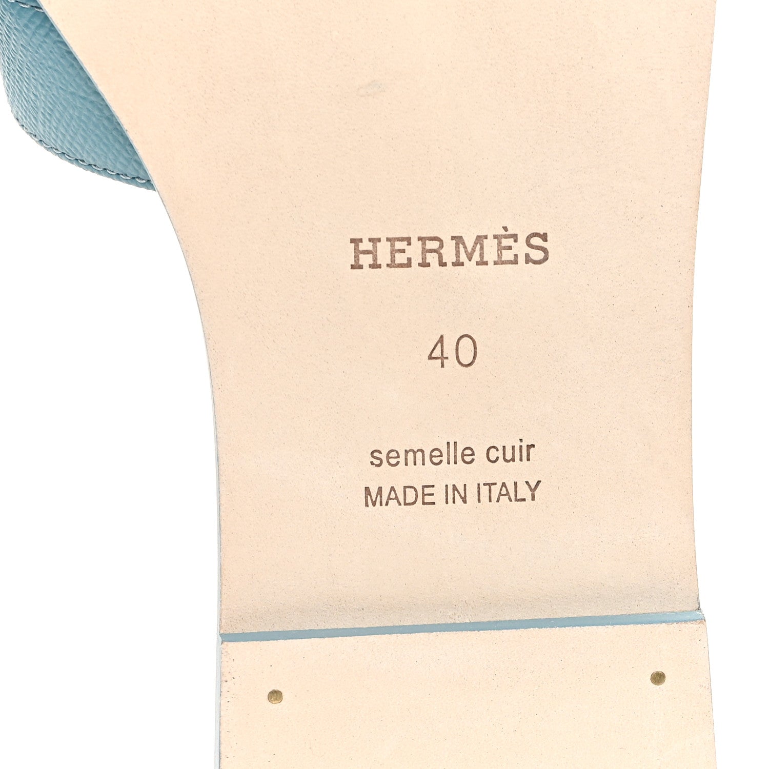 Hermes Epsom Oran Sandals 40 Bleu Littoral 7 of 10