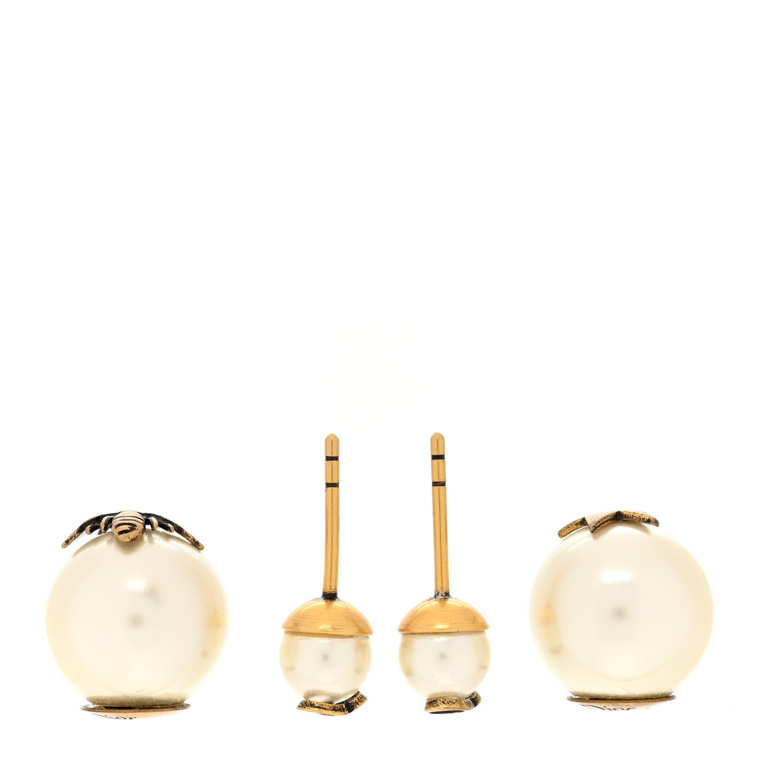 Christian Dior Pearl Bee Star Mise En Dior Tribal Earrings Gold 4 of 5