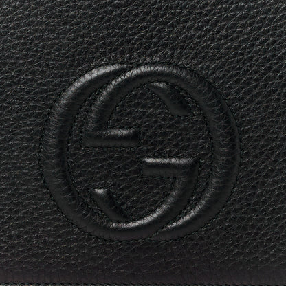 Gucci Pebbled Calfskin Soho Wallet On Chain Black 9 of 15