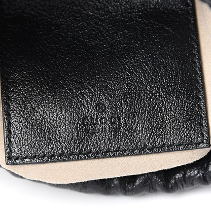 Gucci Calfskin Diagonal Striped Mini Zumi Bucket Bag Black Beige 5 of 10