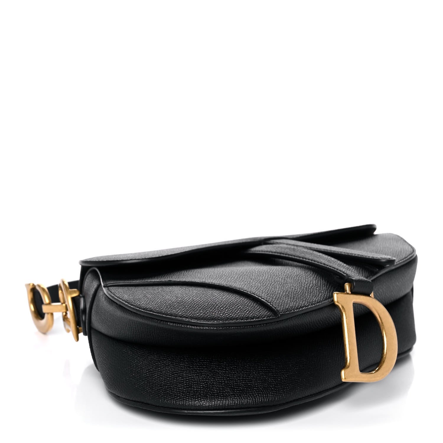 Christian Dior Grained Calfskin Saddle Bag Black 4 of 13