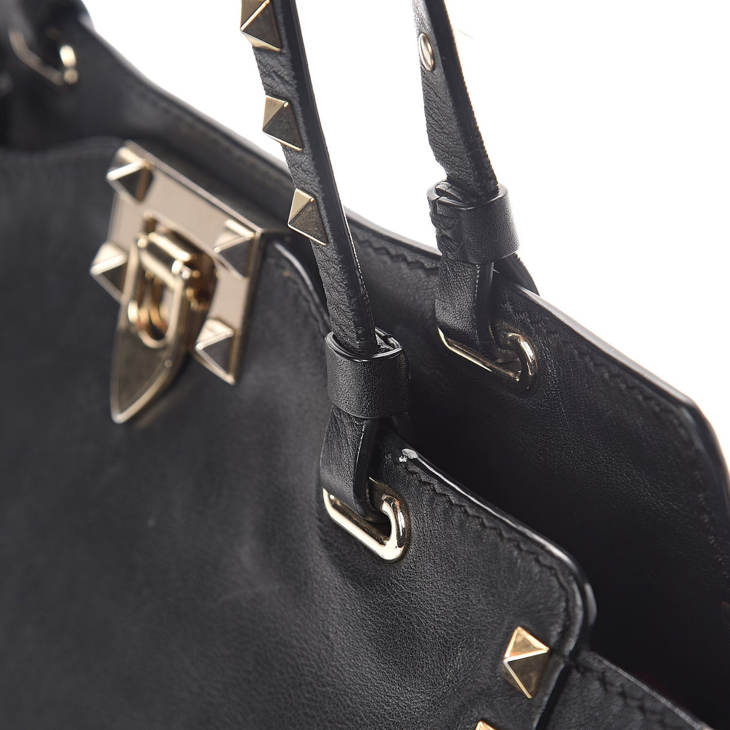Vitello Small Rockstud Tote Black