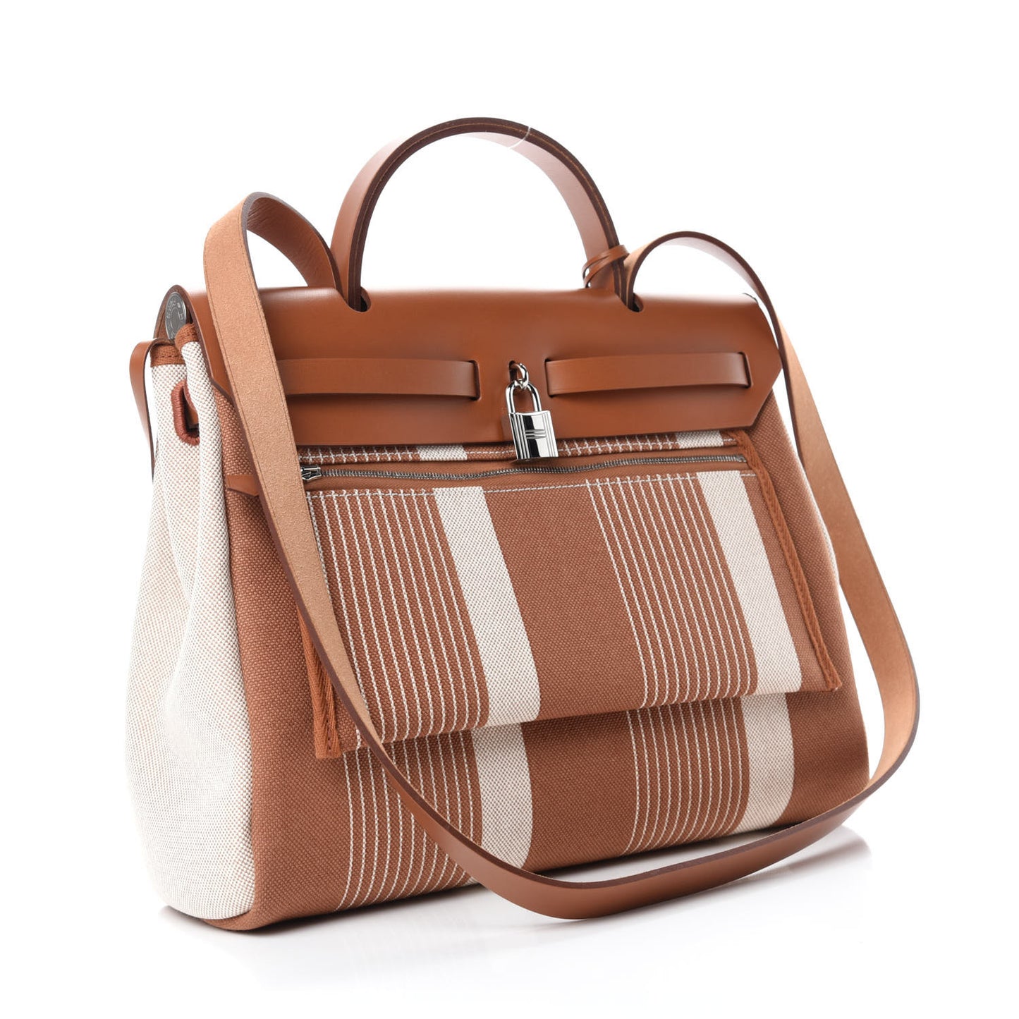 Vache Hunter Toile H Vibration Herbag Zip Retourne 31 PM Fauve Ecru Beige