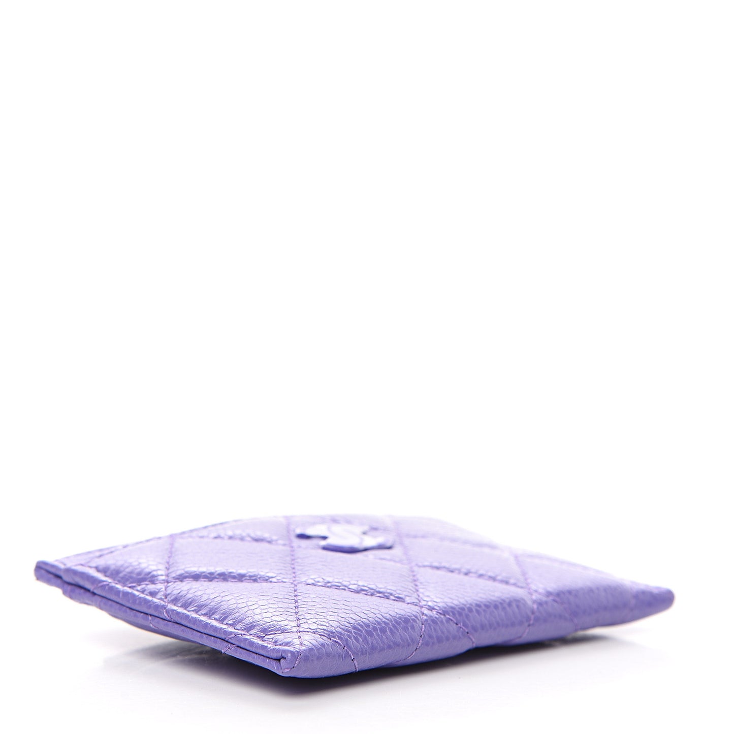 Caviar Quilted Incognito Card Holder Purple