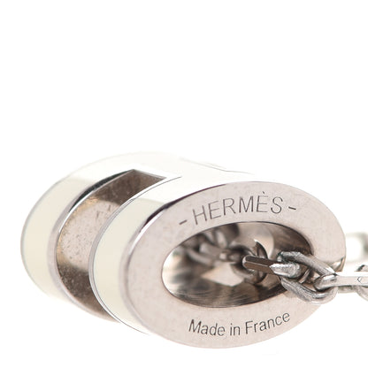 Hermes Lacquered Palladium Mini Pop H Pendant Necklace White 6 of 8