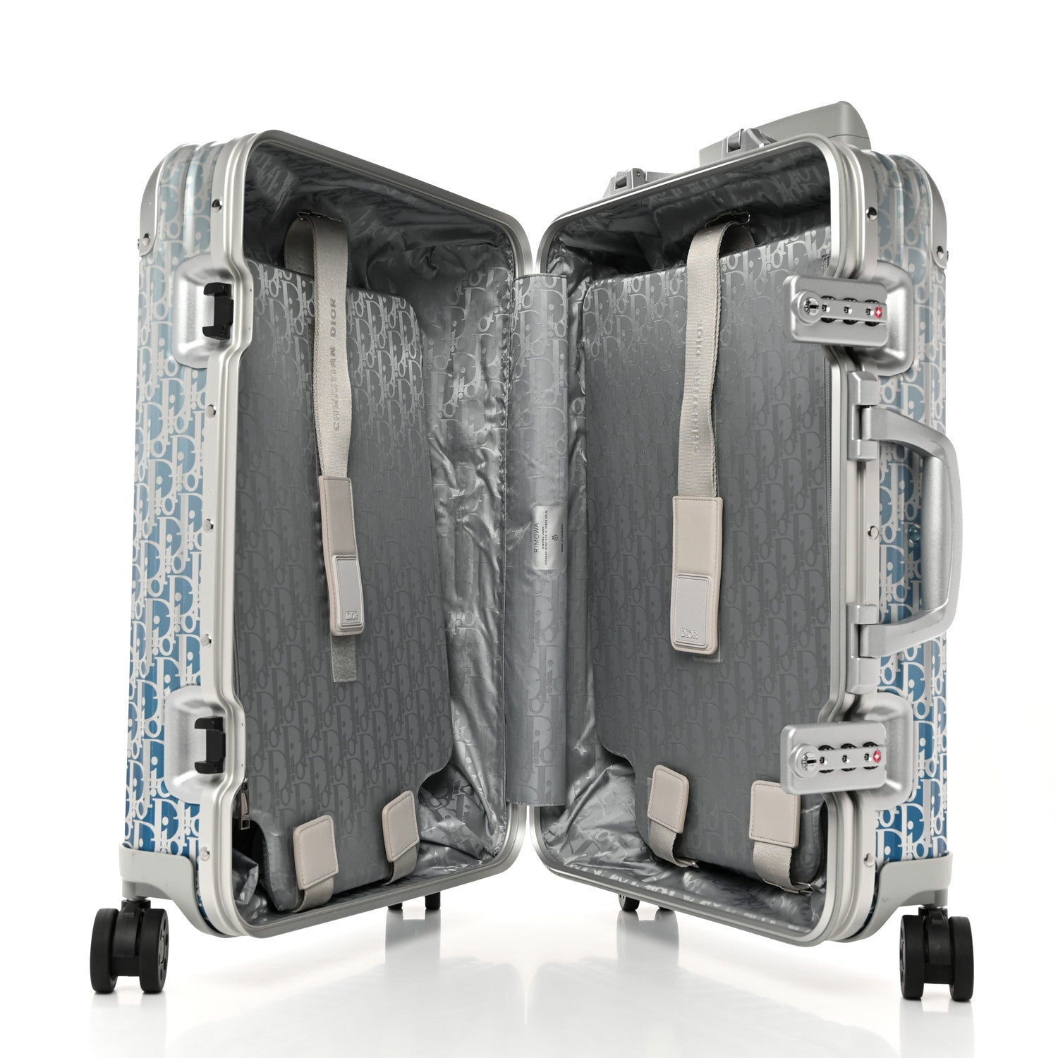 Christian Dior X RIMOWA Aluminum Gradient Cabin Luggage Blue Multi