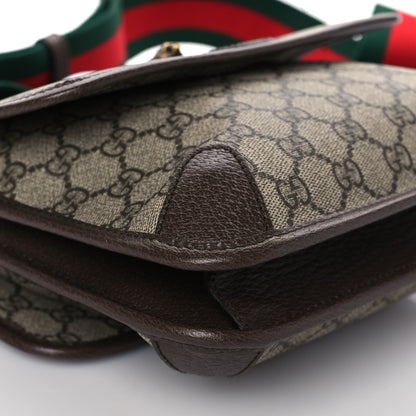 Gucci GG Supreme Monogram Web Small Neo Vintage Double Flap Messenger Bag Beige New Acero 12 of 13