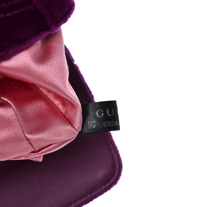 Gucci Velvet Matelasse Mini GG Marmont Shoulder Bag Fuchsia Violet Cyclamen 8 of 10