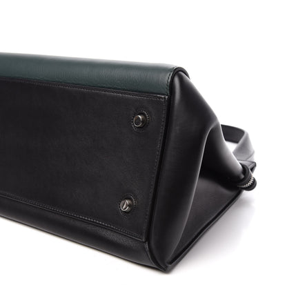 Celine Supple Calfskin Medium Bi-Color Edge Shoulder Bag Emerald 8 of 10