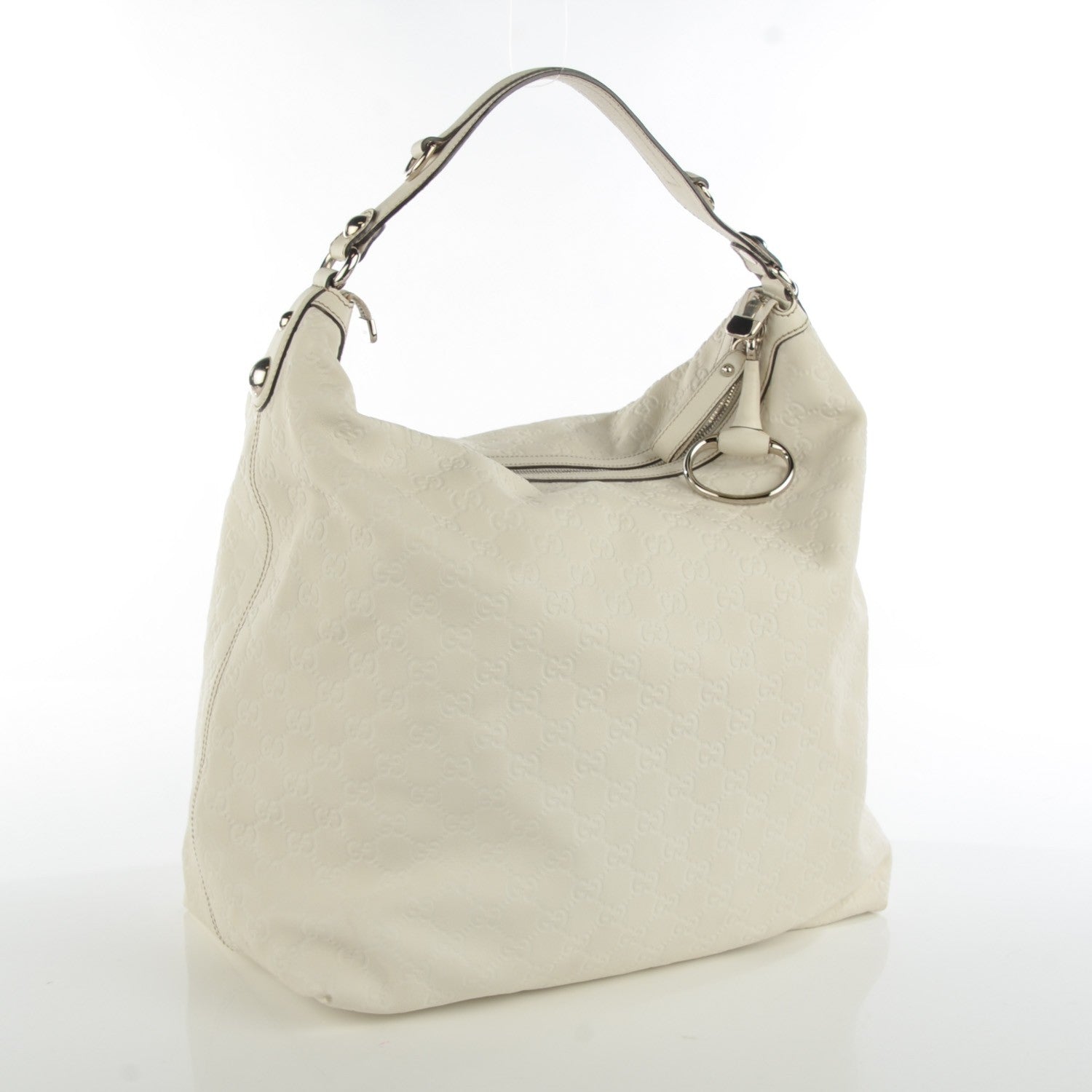 Gucci Guccissima Large Icon Bit Hobo Off White 3 of 9