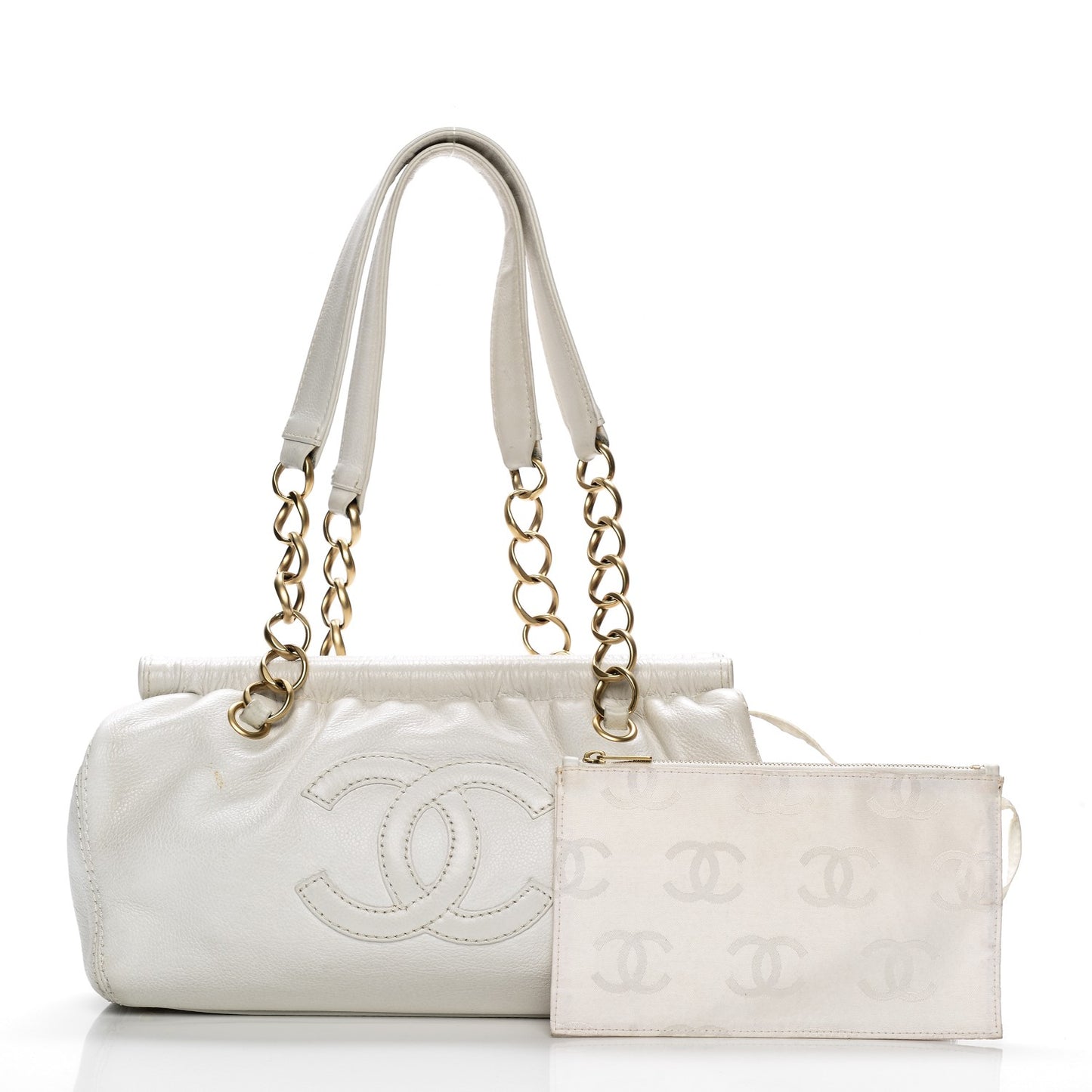 Caviar Shoulder Bag White