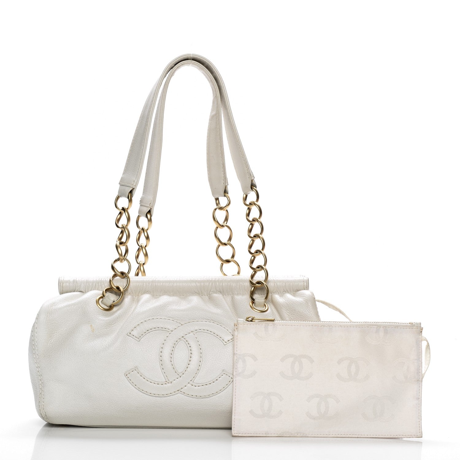 Chanel Caviar Shoulder Bag White 10 of 10