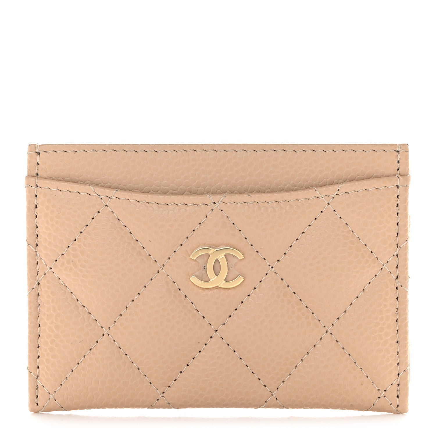 Chanel Caviar Quilted Card Holder Light Beige 1 of 8