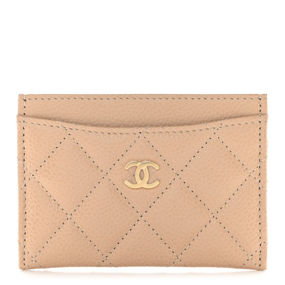 Chanel Caviar Quilted Card Holder Light Beige 1 of 8