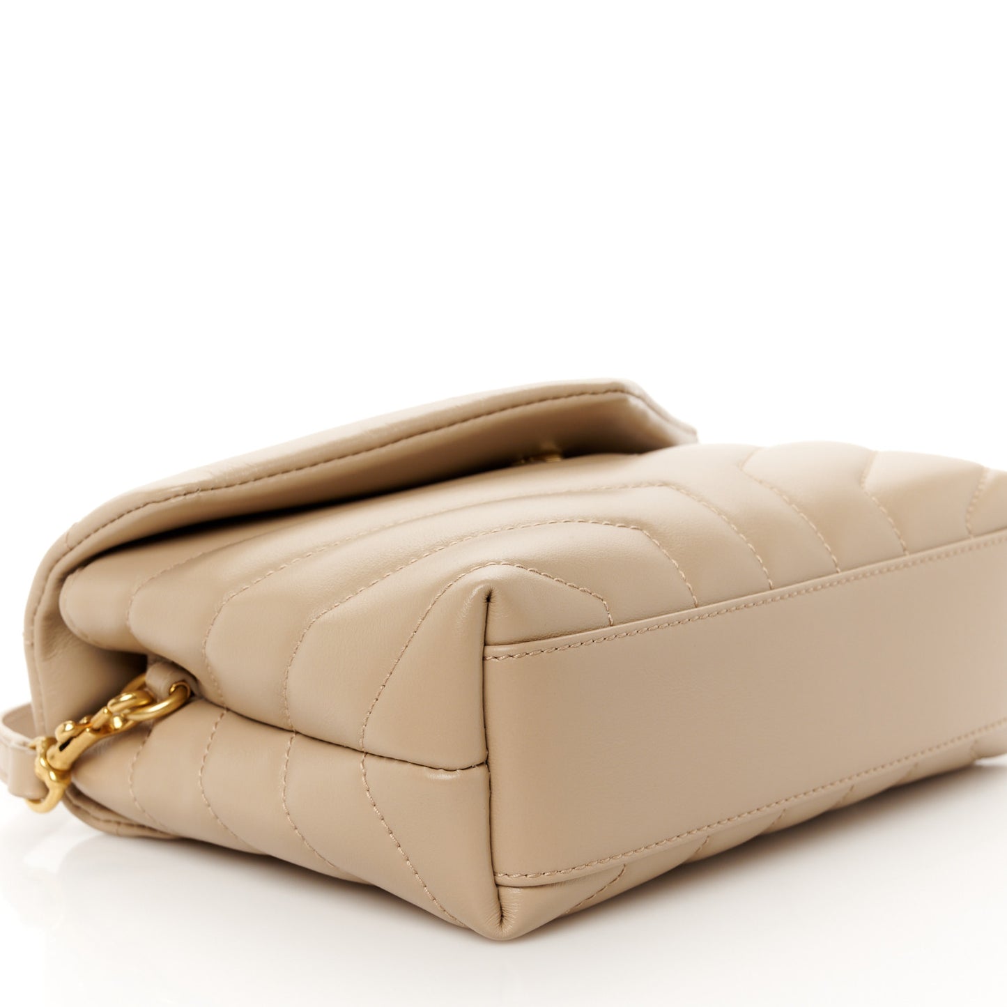 Calfskin Y Quilted Monogram Toy Loulou Crossbody Bag Dark Beige