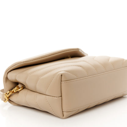 Saint Laurent Calfskin Y Quilted Monogram Toy Loulou Crossbody Bag Dark Beige 10 of 11
