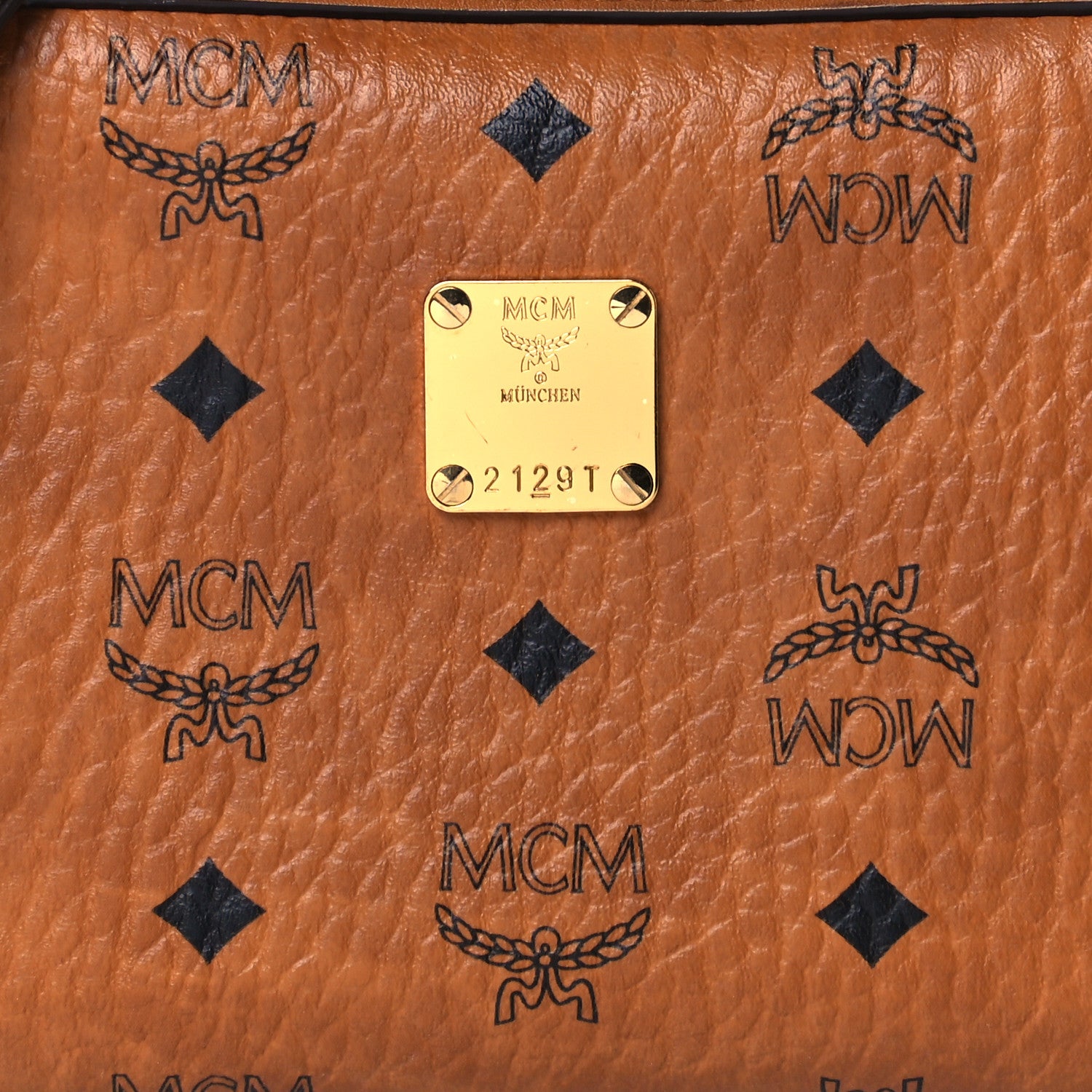 MCM Visetos Camera Crossbody Bag Cognac 9 of 9
