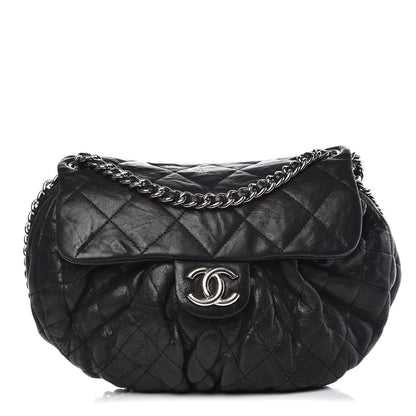 Chanel Washed Lambskin Quilted Medium Chain Around Messenger Black 1 of 13