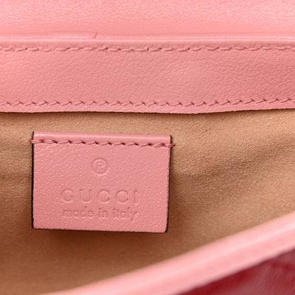 Gucci Azalea Calfskin Enamel Matelasse Diagonal Super Mini Torchon GG Marmont Shoulder Bag New Cherry Red Wild Rose 6 of 9
