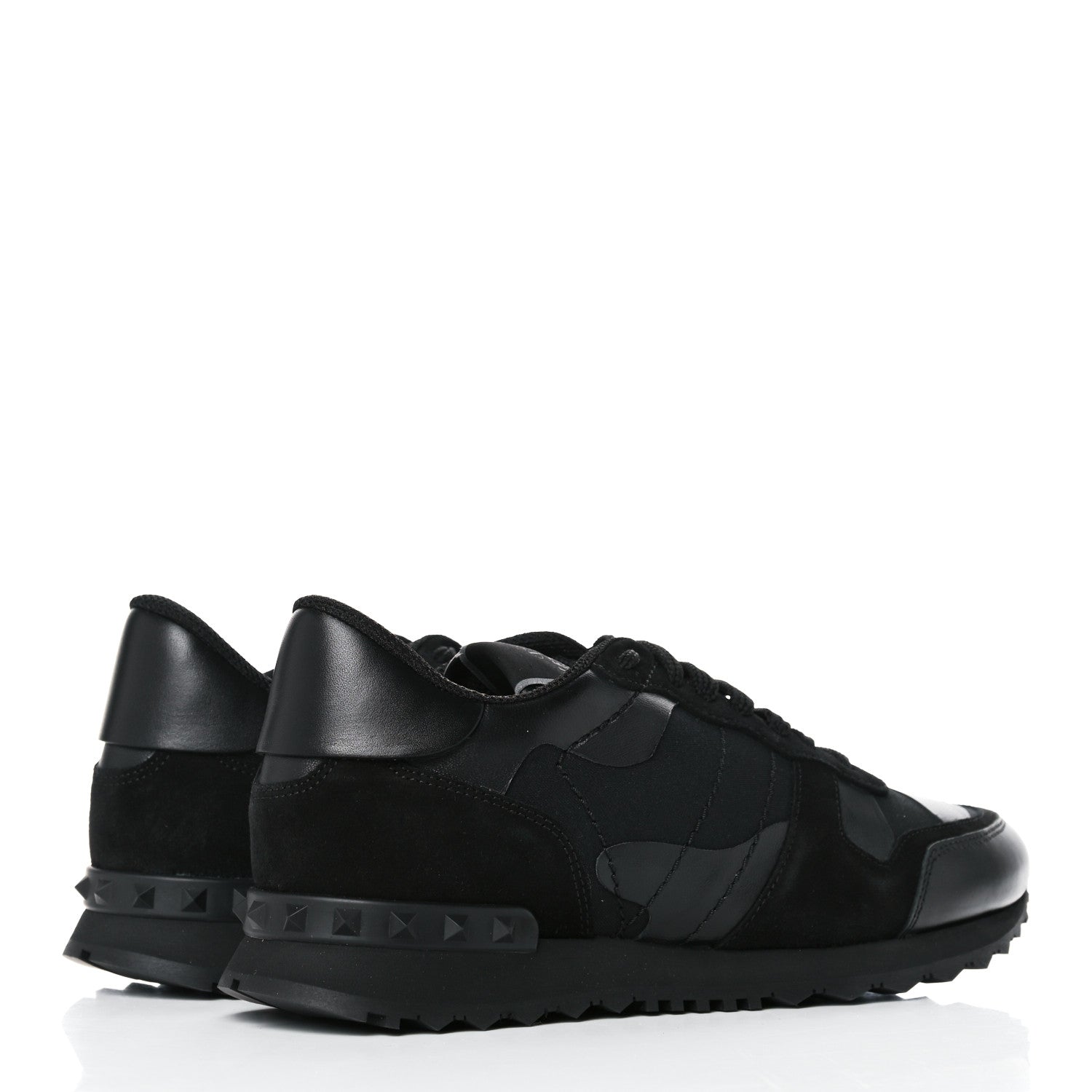 Valentino Garavani Nappa Suede Camouflage Mens Rockrunner Sneakers 41 Black 40.5 Black 4 of 10