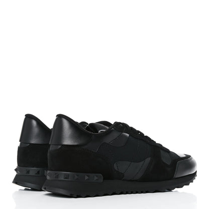 Valentino Garavani Nappa Suede Camouflage Mens Rockrunner Sneakers 41 Black 40.5 Black 4 of 10