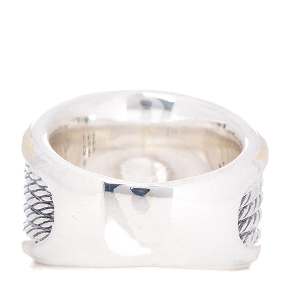 David Yurman Sterling Silver 18K Yellow Gold 16mm Wheaton Cable Band Ring 51 5.75 4 of 5