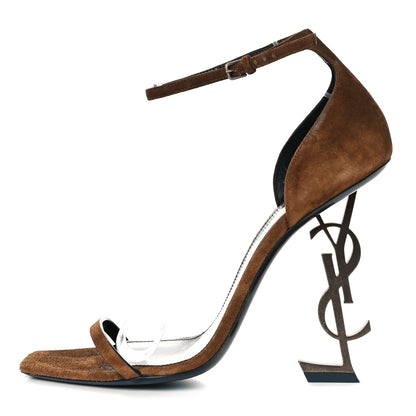 Saint Laurent Suede Calfskin Opyum 110 Sandals 41 Cachemere Gold 1 of 10