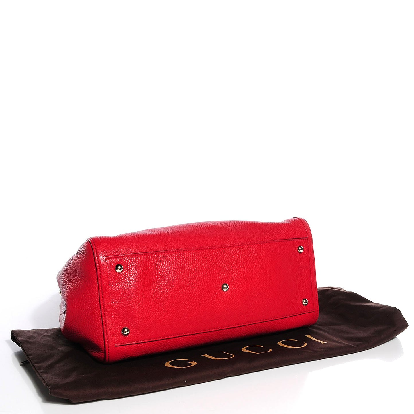 Pebbled Calfskin Medium Soho Shoulder Bag Red