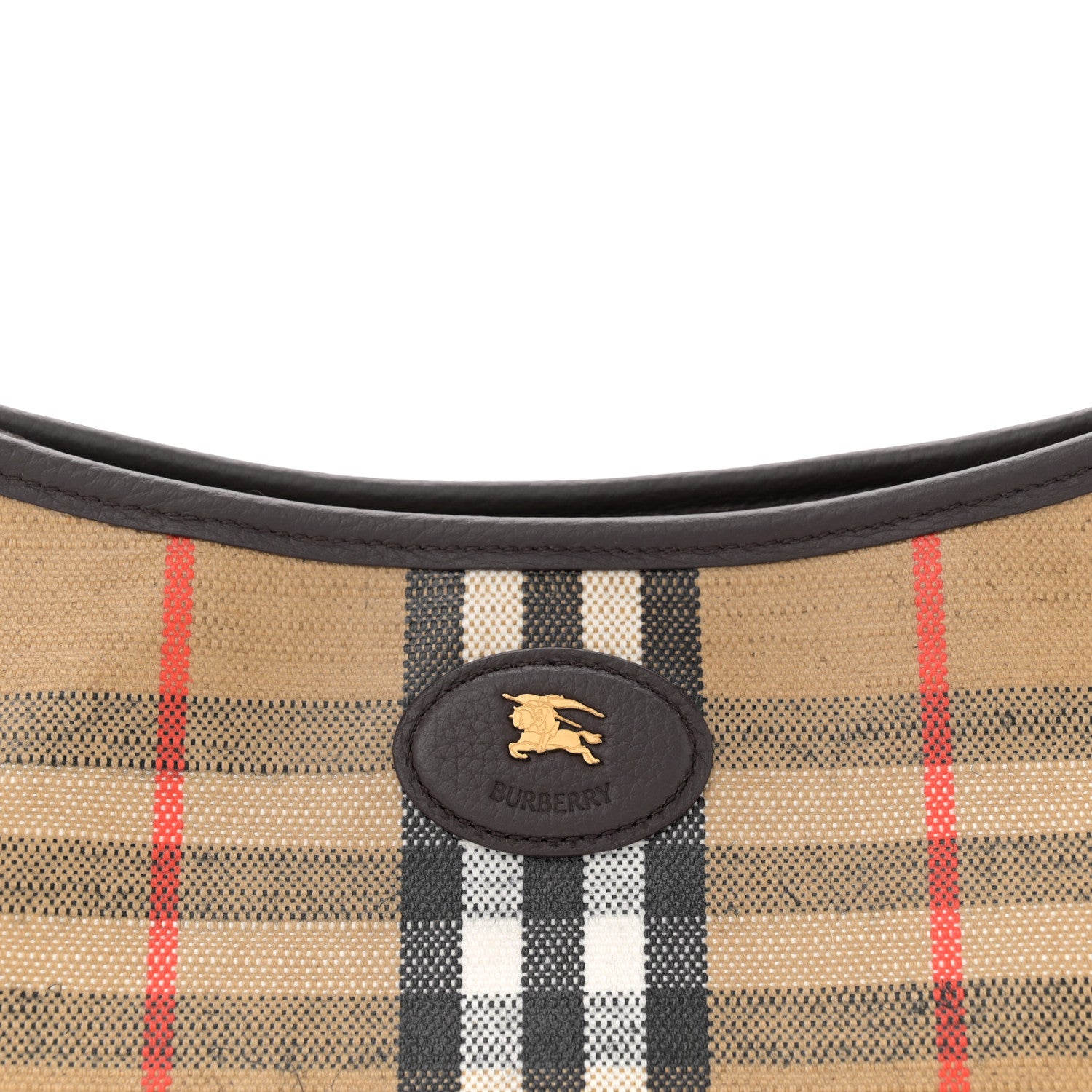 Burberry Coated Canvas Vintage Check Calfskin Mini Highlands Shoulder Bag Sand 9 of 12