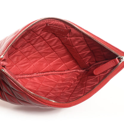 Chanel Lambskin Quilted Medium Cosmetic Case Red 6 of 8