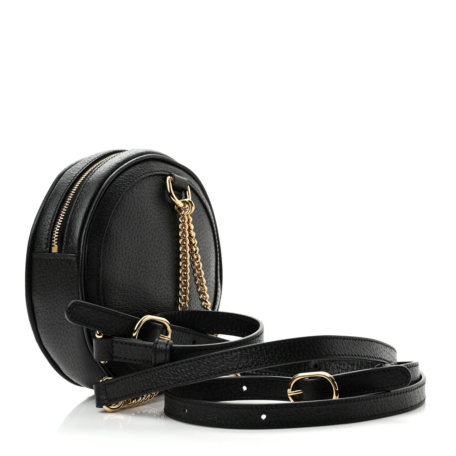 Gucci Grained Calfskin Web Mini Ophidia Round Backpack Black 3 of 10