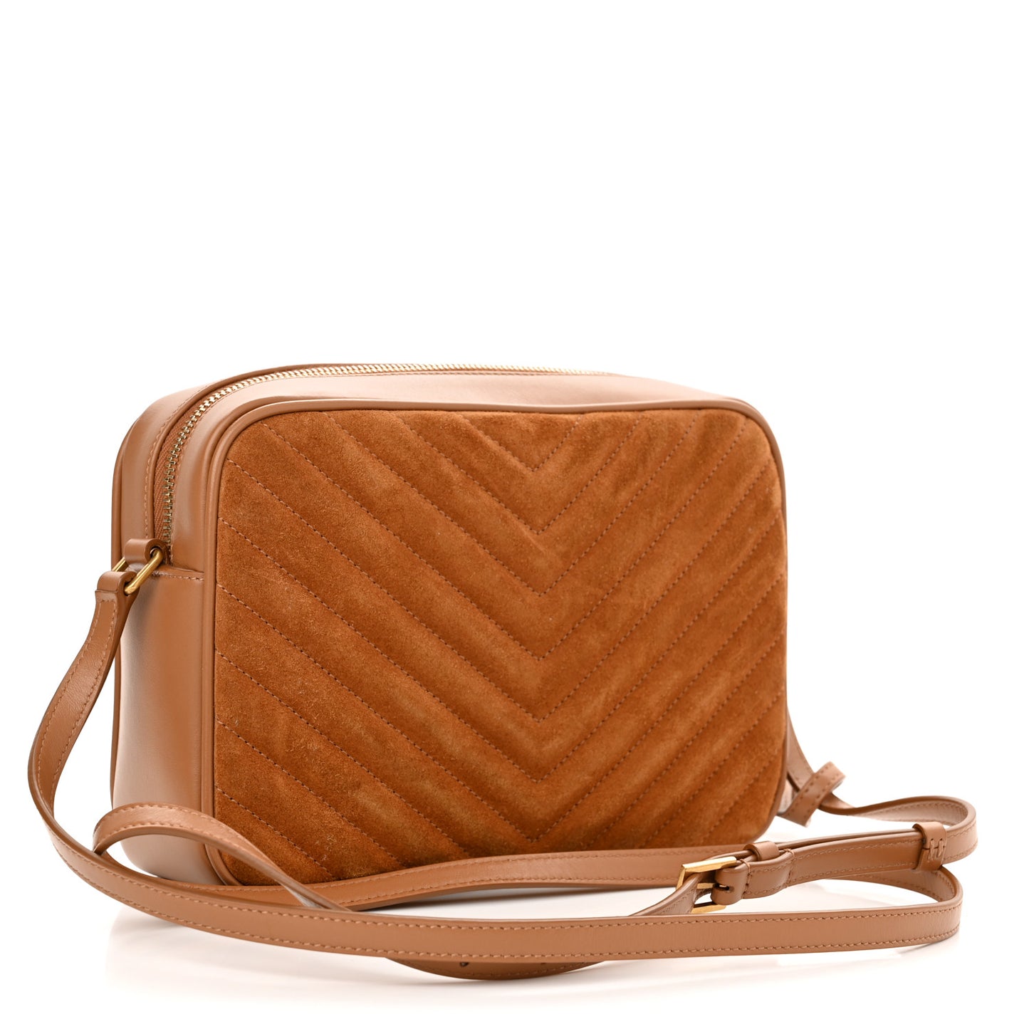 Suede Matelasse Monogram Lou Camera Bag Cinnamon