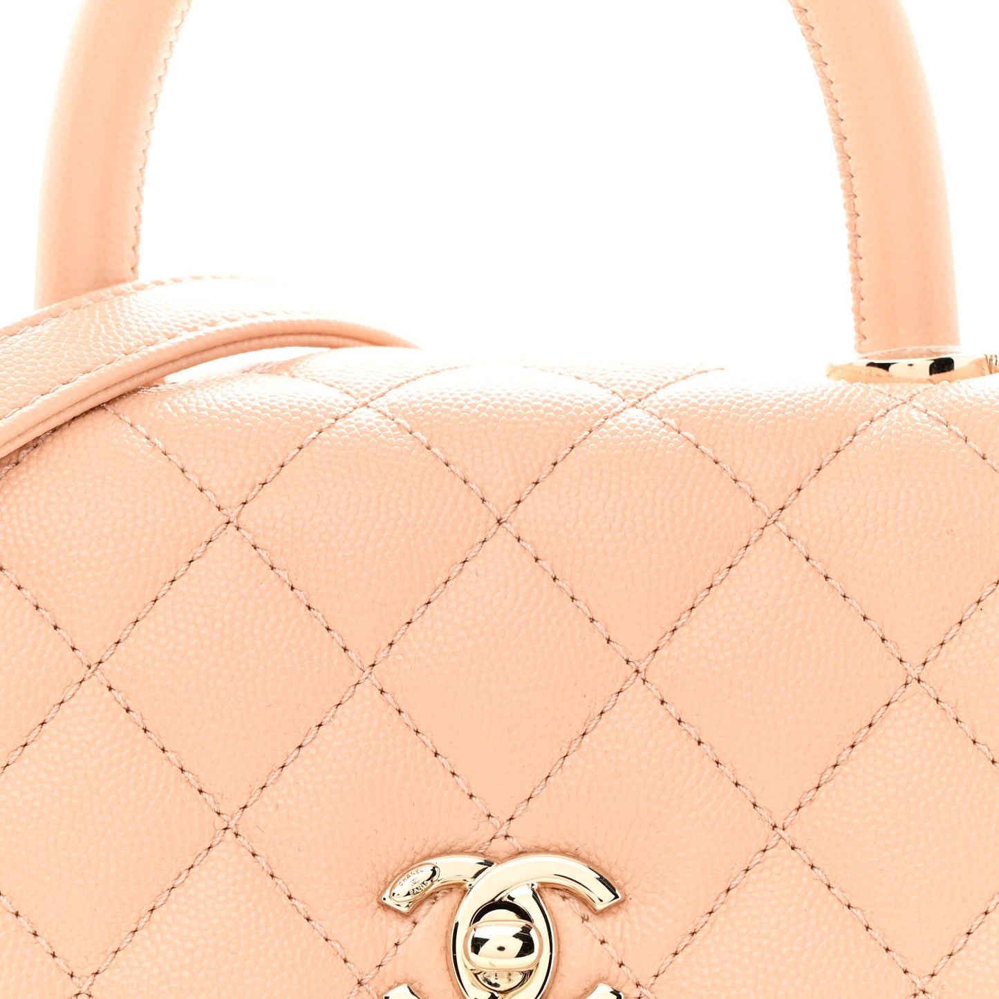 Caviar Quilted Mini Coco Handle Flap Light Pink