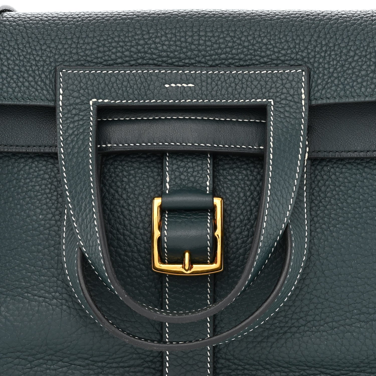 Hermes Taurillon Clemence Halzan 31 GM Vert Cypress 8 of 14