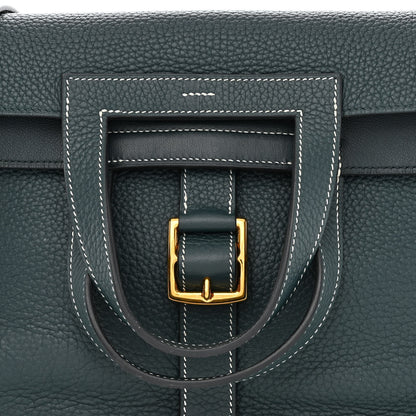 Hermes Taurillon Clemence Halzan 31 GM Vert Cypress 8 of 14