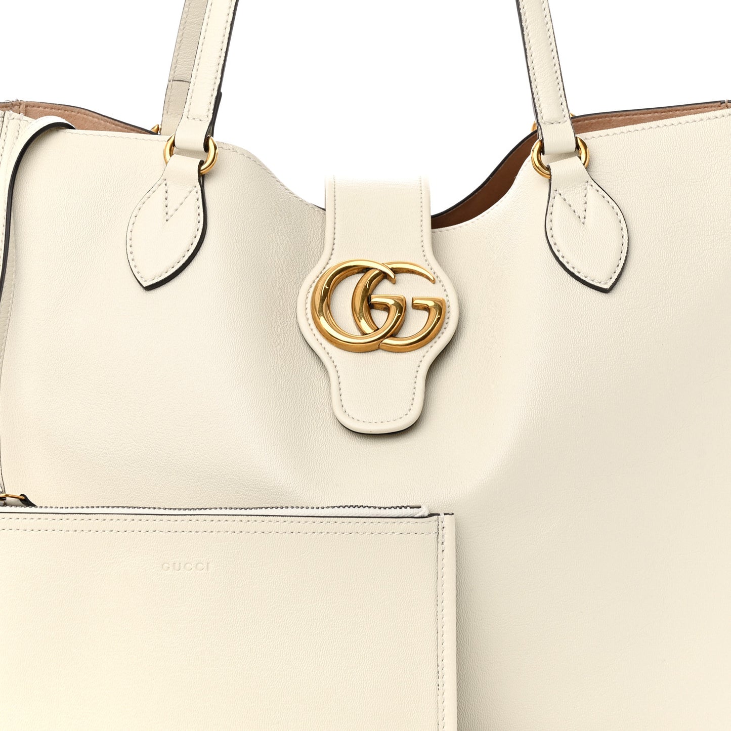 New Sakai Calfskin Lux Medium Dahlia Tote Mystic White