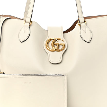 Gucci New Sakai Calfskin Lux Medium Dahlia Tote Mystic White 8 of 12