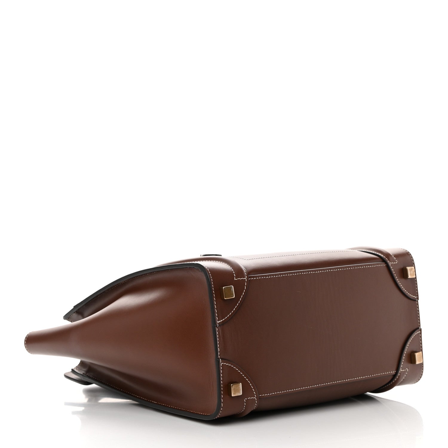 Celine Satinated Natural Calfskin Micro Luggage Dark Brown 4 of 13