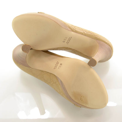 Gucci Leather Hollywood Peep Toe Pumps 7.5 Nude 4 of 6