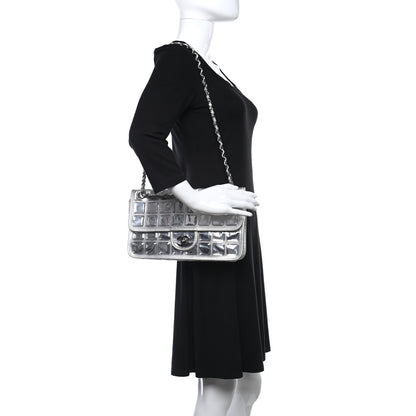 Chanel Vinyl Large Ice Cube Flap Silver 2 of 14