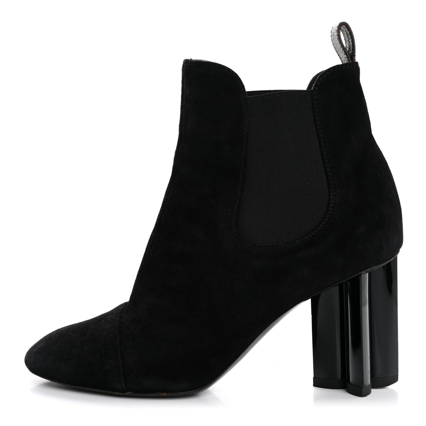 Suede Monogram Uniformes Cap Toe Chelsea 80mm Ankle Boots 37 Black