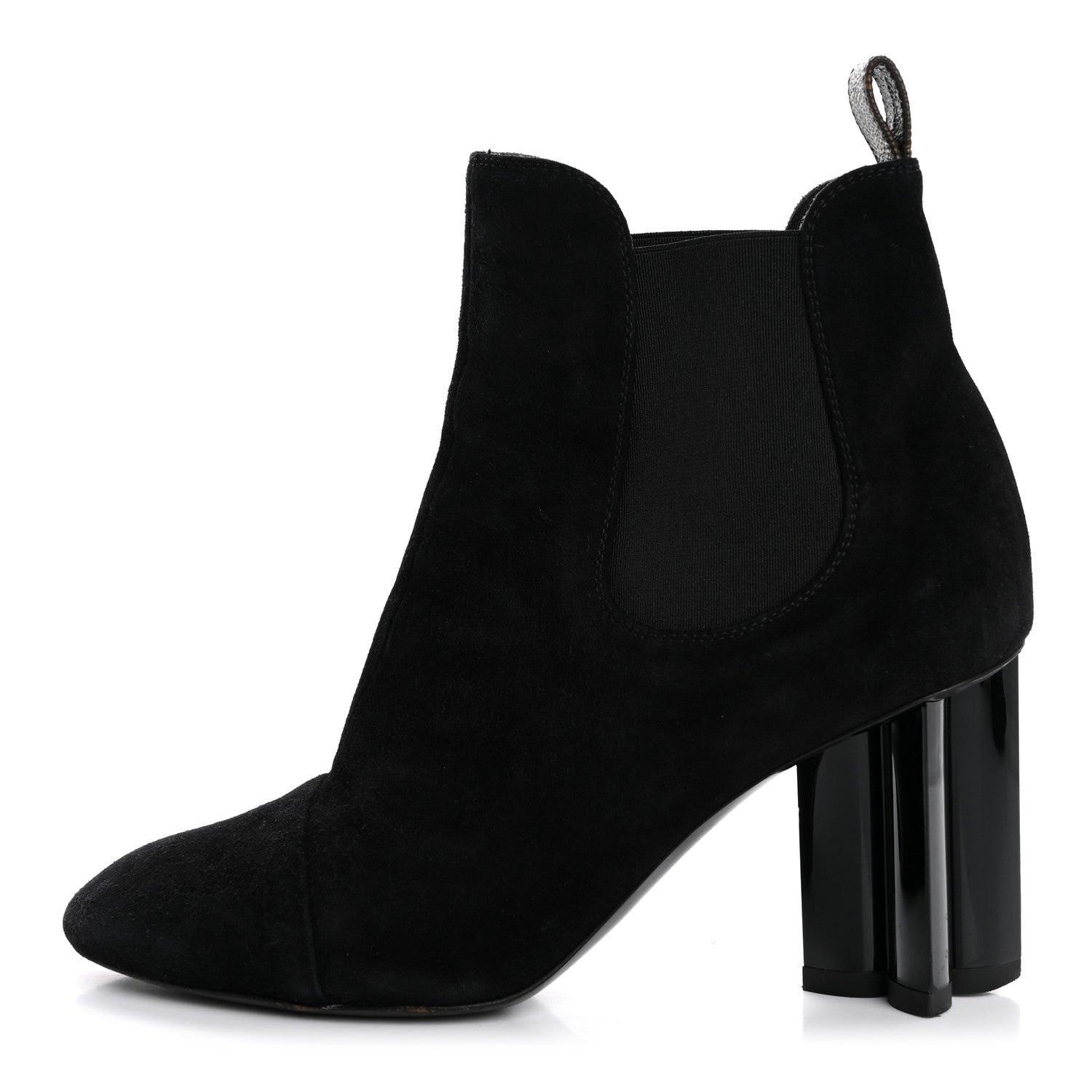 Louis Vuitton Suede Monogram Uniformes Cap Toe Chelsea 80mm Ankle Boots 37 Black 1 of 9