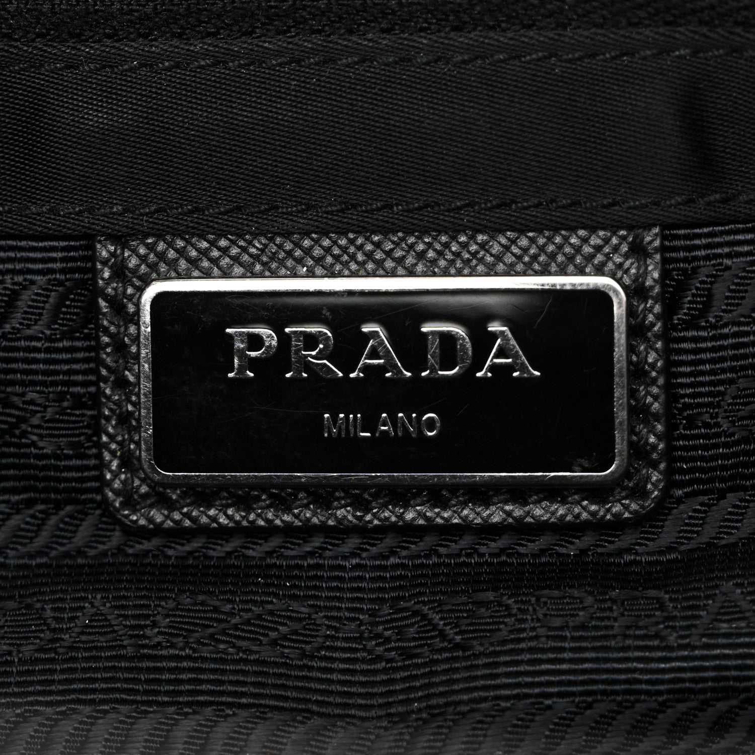 Prada Tessuto Nylon Saffiano Logo Messenger Bag Black 6 of 9