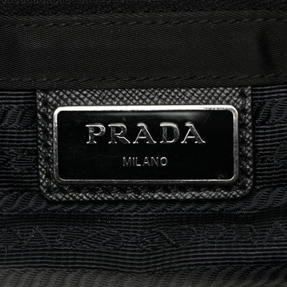 Prada Tessuto Nylon Saffiano Logo Messenger Bag Black 6 of 9