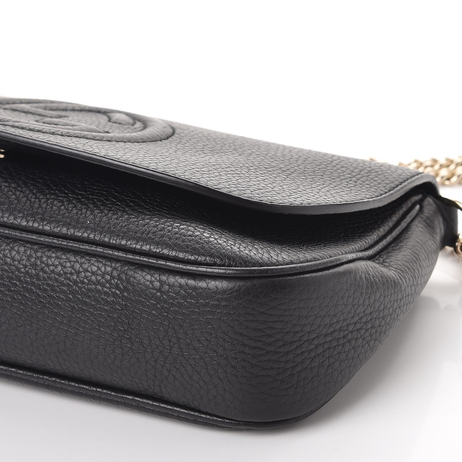 Gucci Pebbled Calfskin Medium Soho Flap Crossbody Black 9 of 9