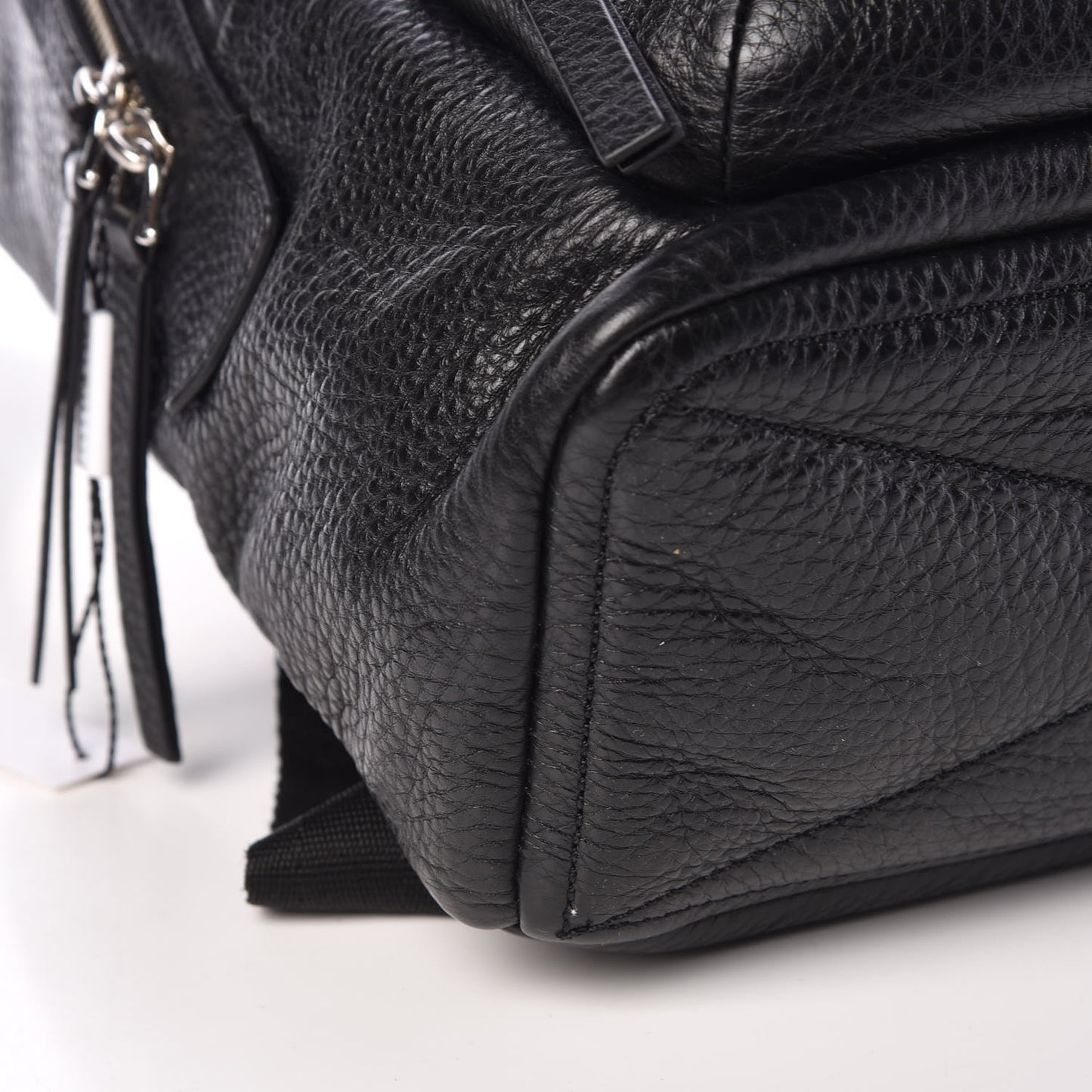 Pebbled Calfskin Biker Backpack Black
