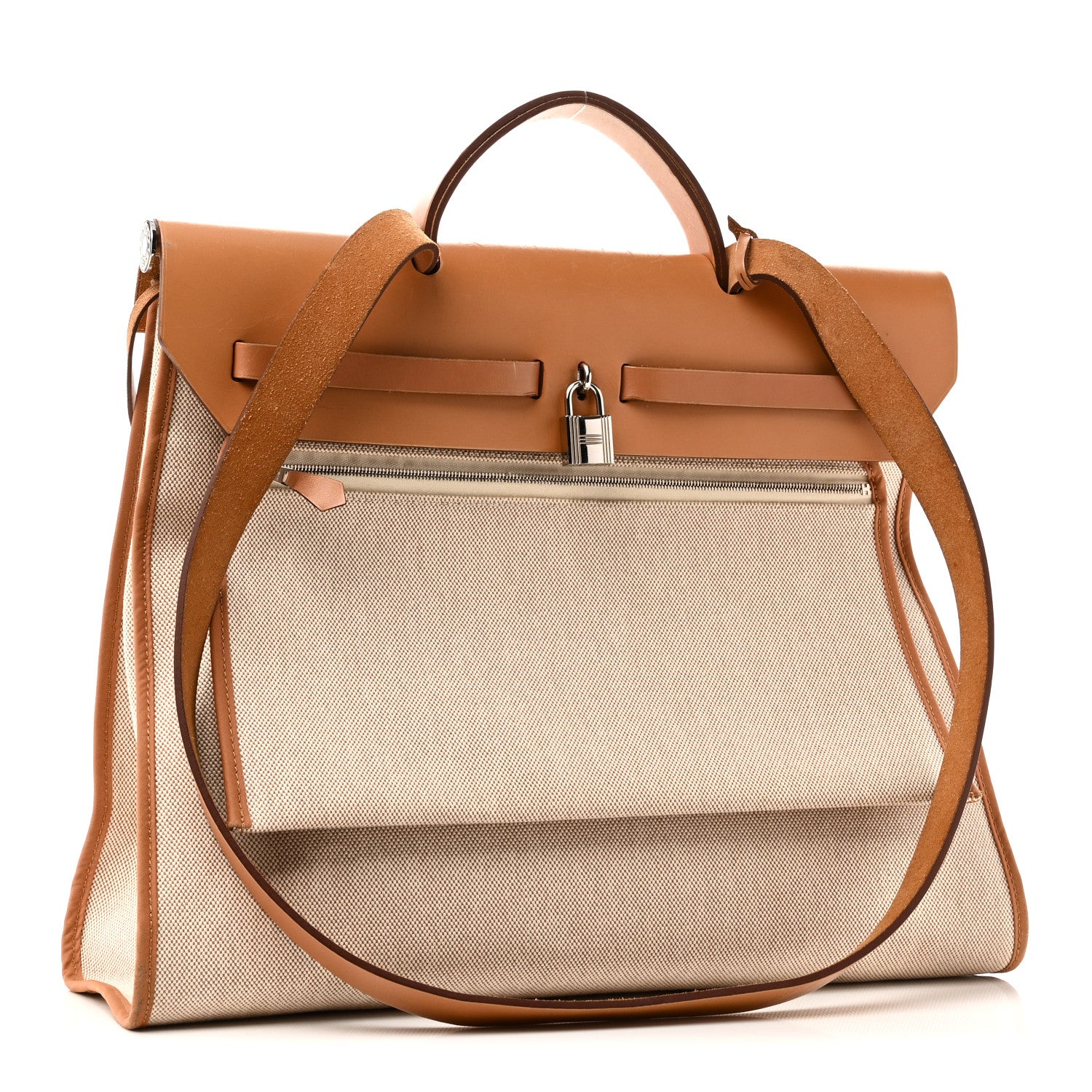 Hermes Toile Vache Hunter Herbag Zip 39 MM Beige Natural 4 of 11